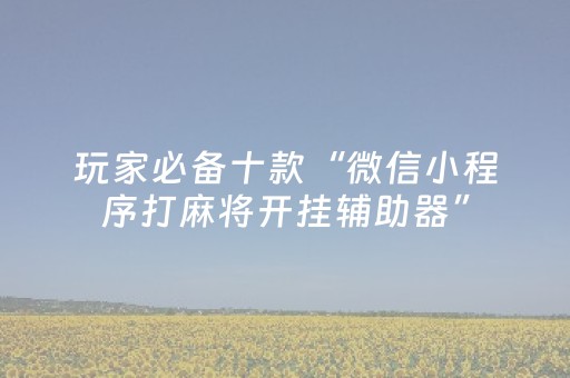 玩家必备教程“牵手跑胡子开挂演示（专用辅牌神器免安装）