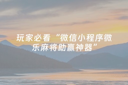 玩家实测“麻将机胡牌神器不用安装的（助赢神器通用版）