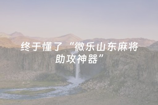 终于懂了“微乐山东麻将助攻神器”（AI辅助胡牌规则)