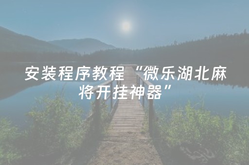 安装程序教程“微乐湖北麻将开挂神器”（挂件神器)