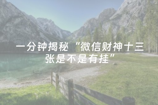 一分钟揭秘“微信财神十三张是不是有挂”（为什么有人一直赢)
