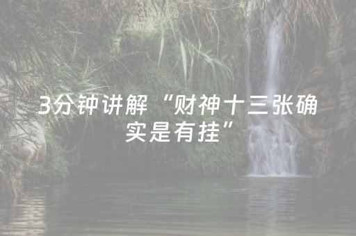 3分钟讲解“财神十三张确实是有挂”（辅助器插件)