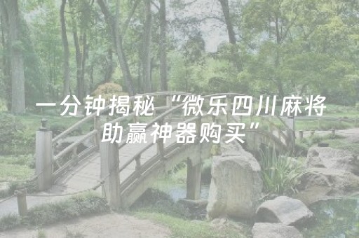 一分钟揭秘“微乐四川麻将助赢神器购买”（赢的技巧规律)