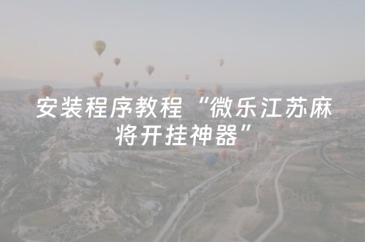 安装程序教程“微乐江苏麻将开挂神器”（外辅工具)