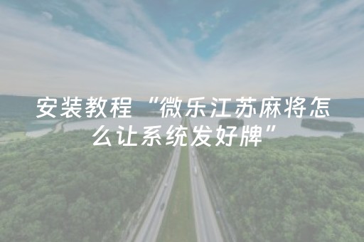 安装教程“微乐江苏麻将怎么让系统发好牌”（辅助器通用版)