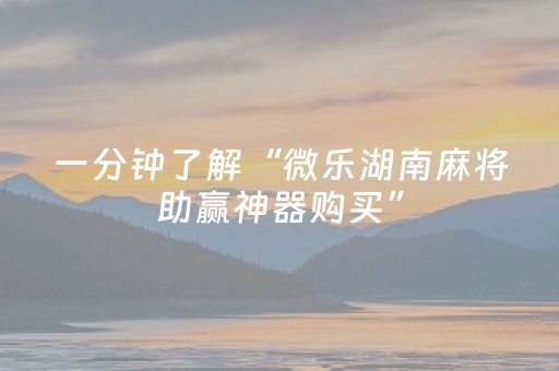 一分钟了解“微乐湖南麻将助赢神器购买”（必赢神器免费安装)