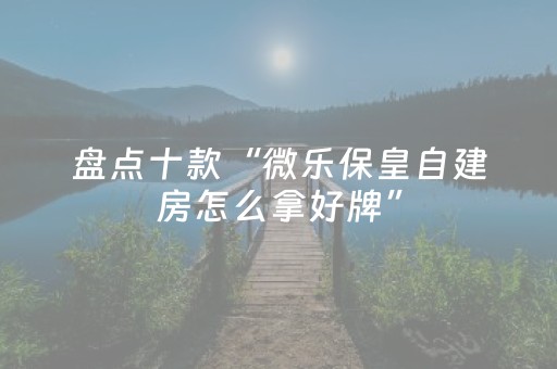 盘点十款“微乐保皇自建房怎么拿好牌”（辅牌器插件购买)