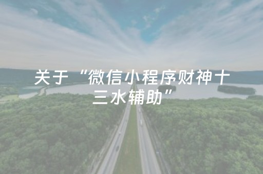 关于“微信小程序财神十三水辅助”（可以设置输赢吗)