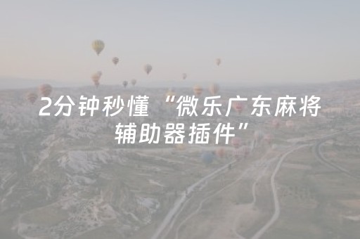 2分钟秒懂“微乐广东麻将辅助器插件”（自建房怎么拿好牌)