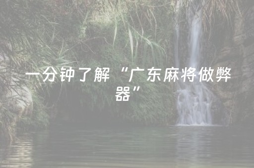 一分钟了解“广东麻将做弊器”（专用神器下载)