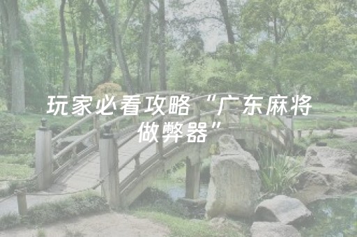 玩家必看攻略“广东麻将做弊器”（好友房怎么才能赢)