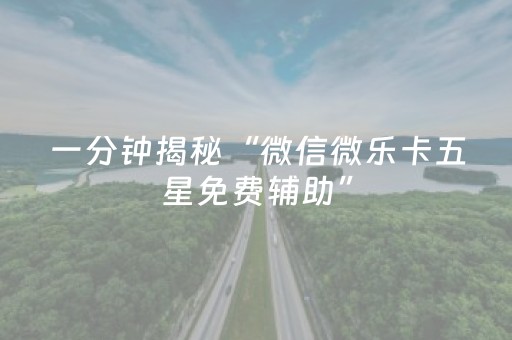 一分钟揭秘“微信微乐卡五星免费辅助”（技巧和打好牌方法)