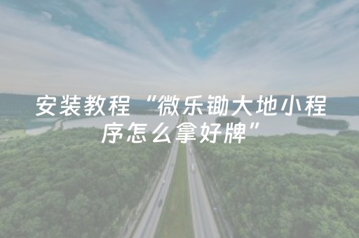安装教程“微乐锄大地小程序怎么拿好牌”（开挂神器下载)