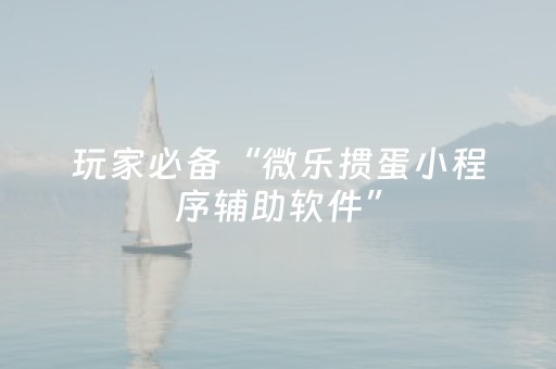 玩家必备“微乐掼蛋小程序辅助软件”（辅助挂发牌规律)
