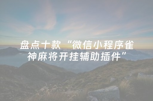 盘点十款“微信小程序雀神麻将开挂辅助插件”（攻略插件)