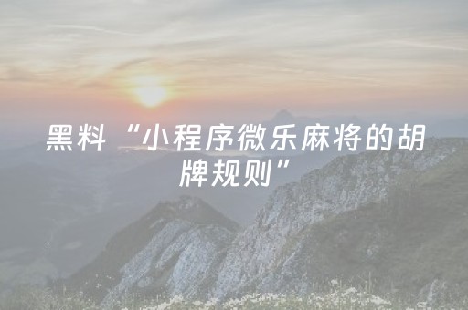 实测结果“微乐跑得快小程序必赢神器（助赢神器通用版）
