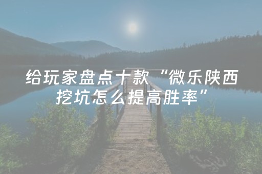 给玩家盘点十款“微乐陕西挖坑怎么提高胜率”（控牌神器)