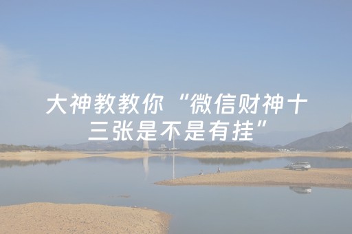 大神教教你“微信财神十三张是不是有挂”（可以设置输赢吗)