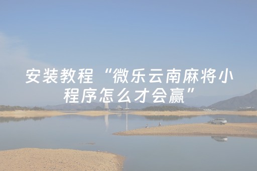 安装教程“微乐云南麻将小程序怎么才会赢”（辅助器下载)