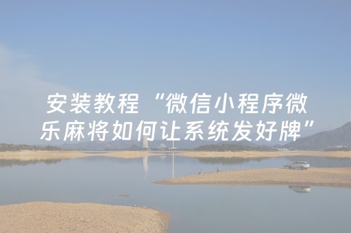 教程辅助“微乐浙江麻将提高胜率（专用辅牌神器免安装）