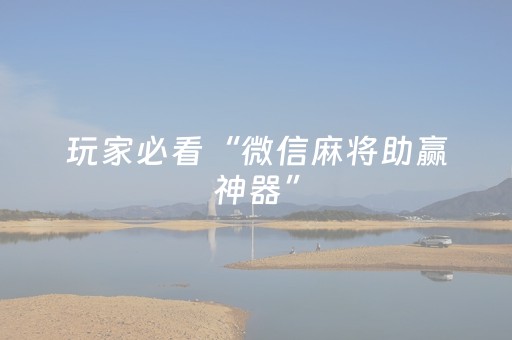 终于发现“微乐麻将100%能赢的神器（专用辅牌神器免安装）