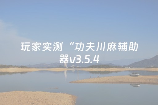 玩家实测“功夫川麻辅助器v3.5.4（专用辅牌神器免安装）