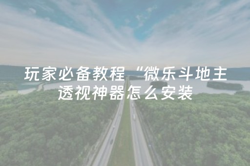 玩家必备教程“微乐斗地主透视神器怎么安装（专用辅牌神器免安装）