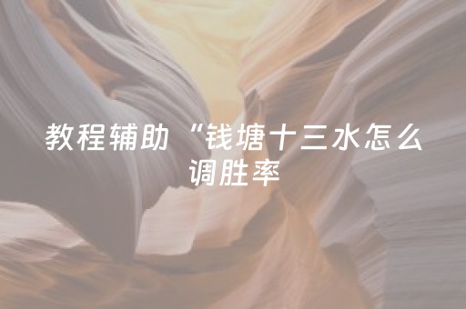 教程辅助“钱塘十三水怎么调胜率（助赢神器通用版）