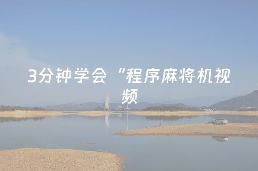 3分钟学会“程序麻将机视频（专用辅牌神器免安装）
