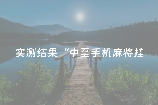 实测结果“中至手机麻将挂（专用辅牌神器免安装）