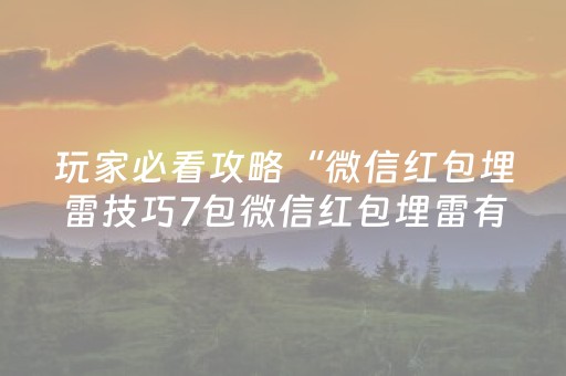 玩家必看攻略“微信红包埋雷技巧7包微信红包埋雷有规律吗”（详细透视教程）-哔哩哔哩