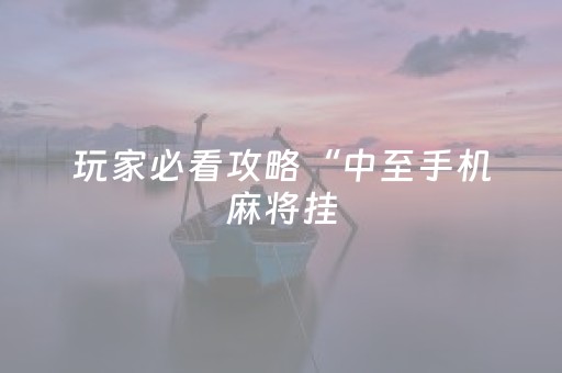 玩家必看攻略“中至手机麻将挂（助赢神器通用版）