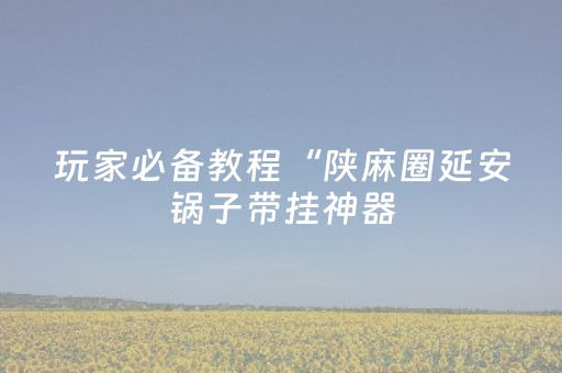 玩家必备教程“陕麻圈延安锅子带挂神器（专用辅牌神器免安装）