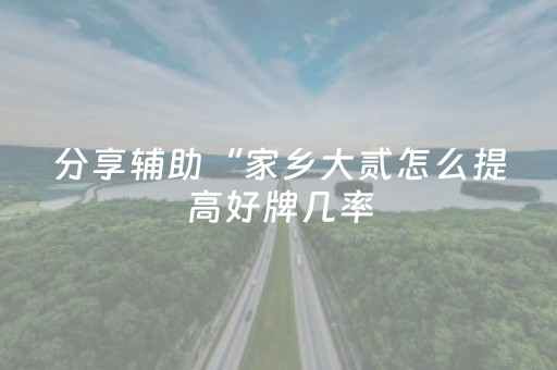 分享辅助“家乡大贰怎么提高好牌几率（专用辅牌神器免安装）
