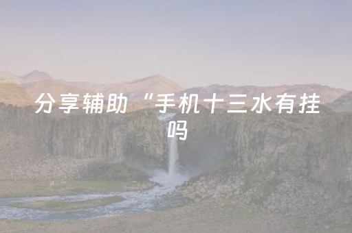 分享辅助“手机十三水有挂吗（助赢神器通用版）