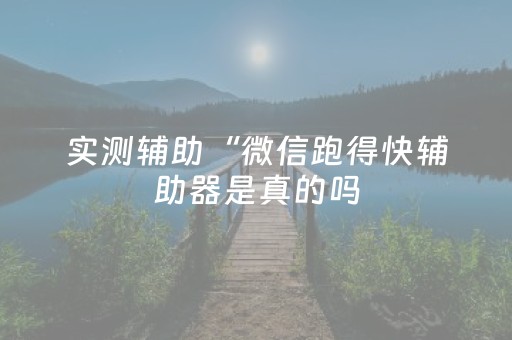 实测辅助“微信跑得快辅助器是真的吗（专用辅牌神器免安装）
