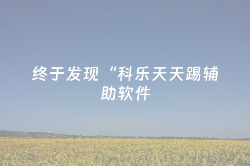 终于发现“科乐天天踢辅助软件（专用辅牌神器免安装）