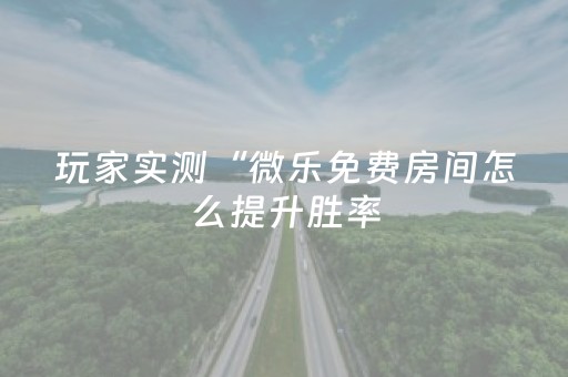 玩家实测“微乐免费房间怎么提升胜率（助赢神器通用版）