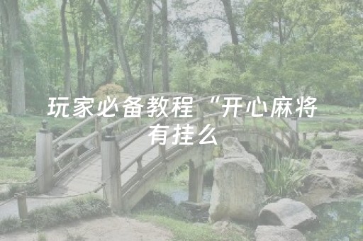 玩家必备教程“开心麻将有挂么（助赢神器通用版）