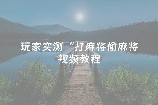 玩家实测“打麻将偷麻将视频教程（助赢神器通用版）