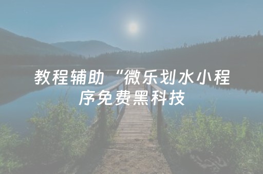 教程辅助“微乐划水小程序免费黑科技（专用辅牌神器免安装）