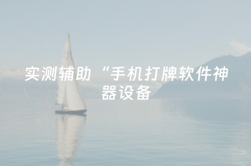 实测辅助“手机打牌软件神器设备（专用辅牌神器免安装）