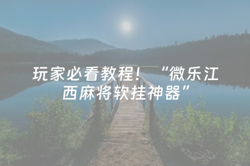 玩家必看教程！“微乐江西麻将软挂神器”（详细透视教程）-哔哩哔哩