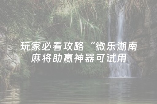 教程辅助“微友麻将铺牌器最新免费”（详细透视教程）-哔哩哔哩
