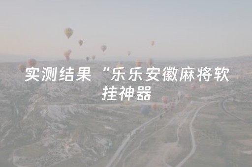 实测结果“乐乐安徽麻将软挂神器（专用辅牌神器免安装）