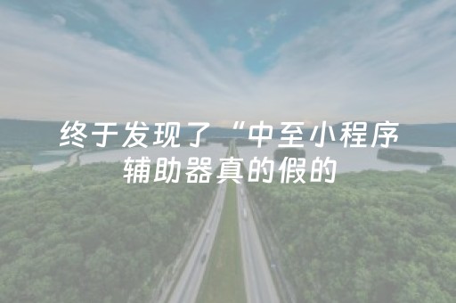 终于发现了“中至小程序辅助器真的假的（专用辅牌神器免安装）