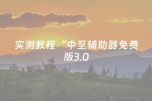 实测教程“中至辅助器免费版3.0（专用辅牌神器免安装）