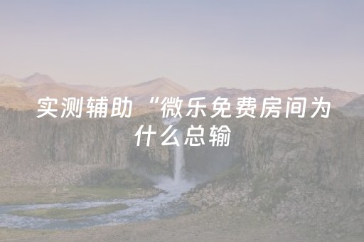 实测辅助“微乐免费房间为什么总输（专用辅牌神器免安装）