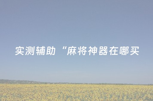 实测辅助“麻将神器在哪买（专用辅牌神器免安装）
