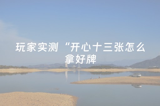 玩家实测“开心十三张怎么拿好牌（助赢神器通用版）